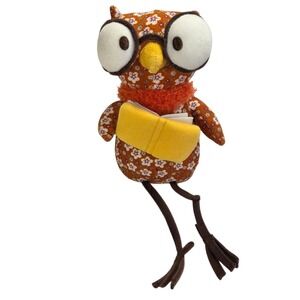 Starbucks Owl Plush Stuffed Animal Book Reader Coffee Company Eyeglasses Toy